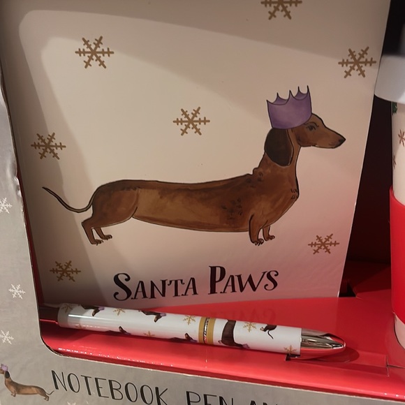 Milly Green Dachshund Christmas Notebook, Pen &  Travel Mug Gift Set -NEW - Picture 4 of 4